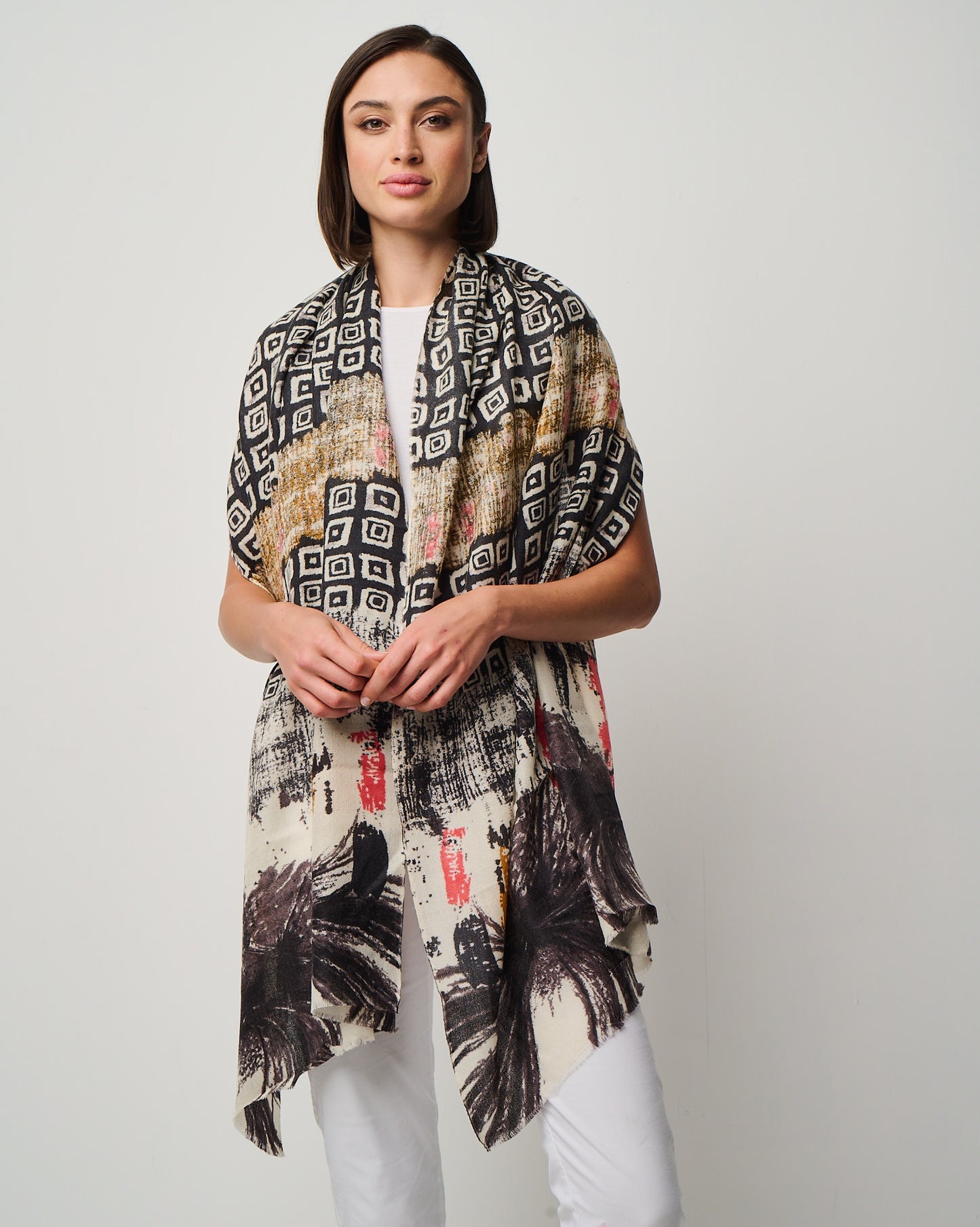 Valentina Hand Painted Premium Cashmere Wrap (W304P)