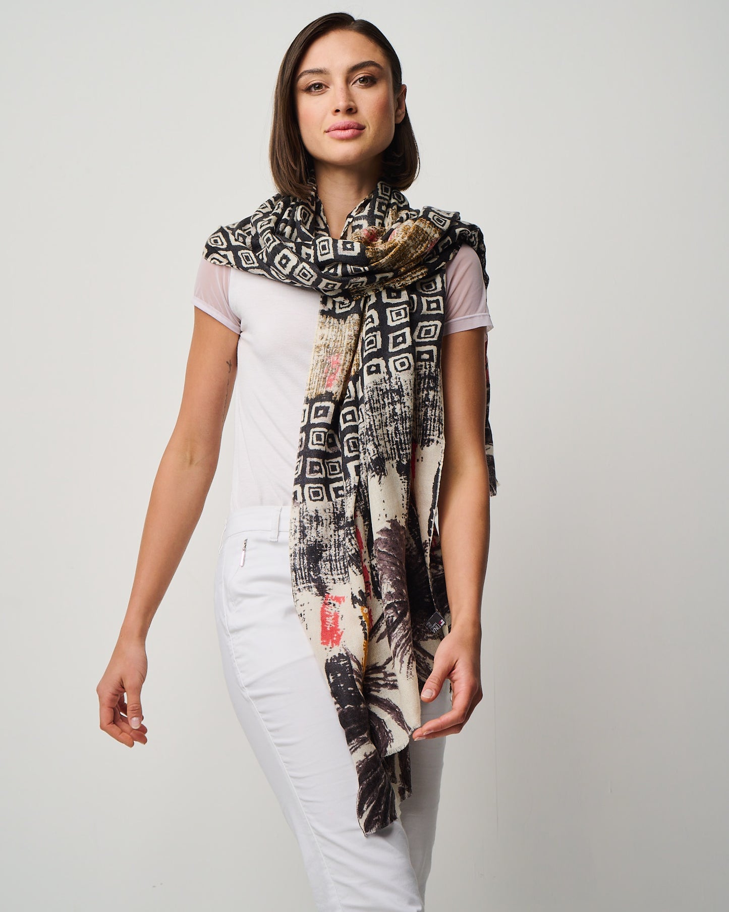 Valentina Hand Painted Premium Cashmere Wrap (W304P)
