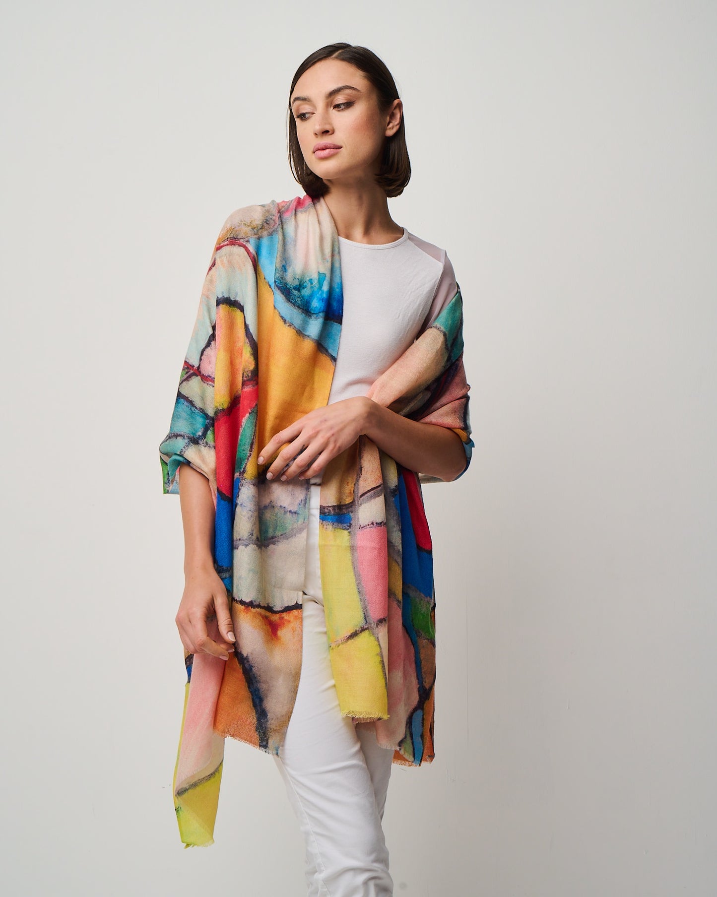 Valentina Hand Painted Premium Cashmere Wrap (W304P)