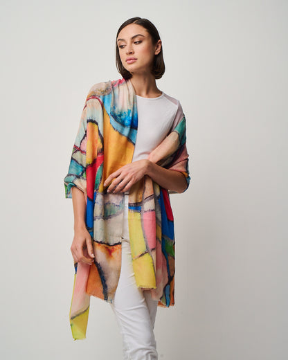 Valentina Hand Painted Premium Cashmere Wrap (W304P)