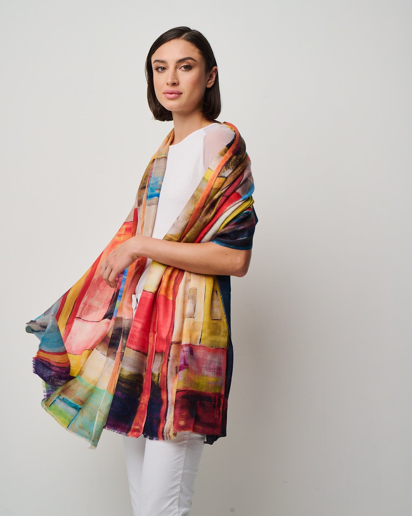 Valentina Hand Painted Premium Cashmere Wrap (W304P)