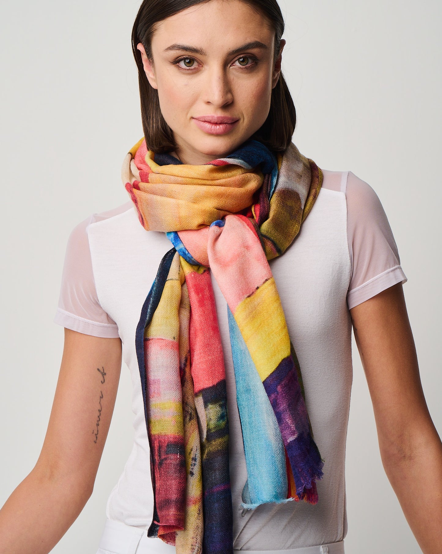 Valentina Hand Painted Premium Cashmere Wrap (W304P)