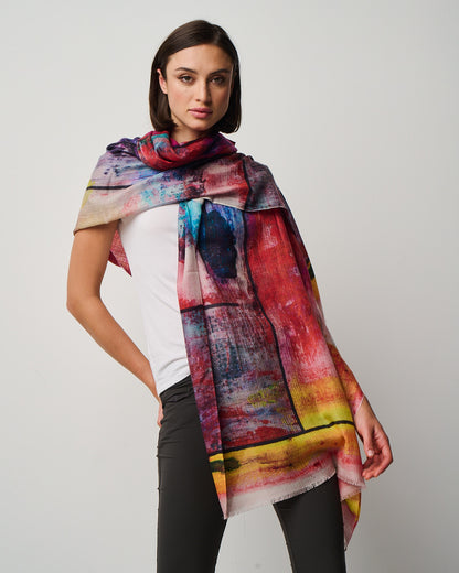 Valentina Hand Painted Premium Cashmere Wrap (W304P)