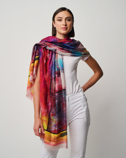Valentina Hand Painted Premium Cashmere Wrap (W304P)