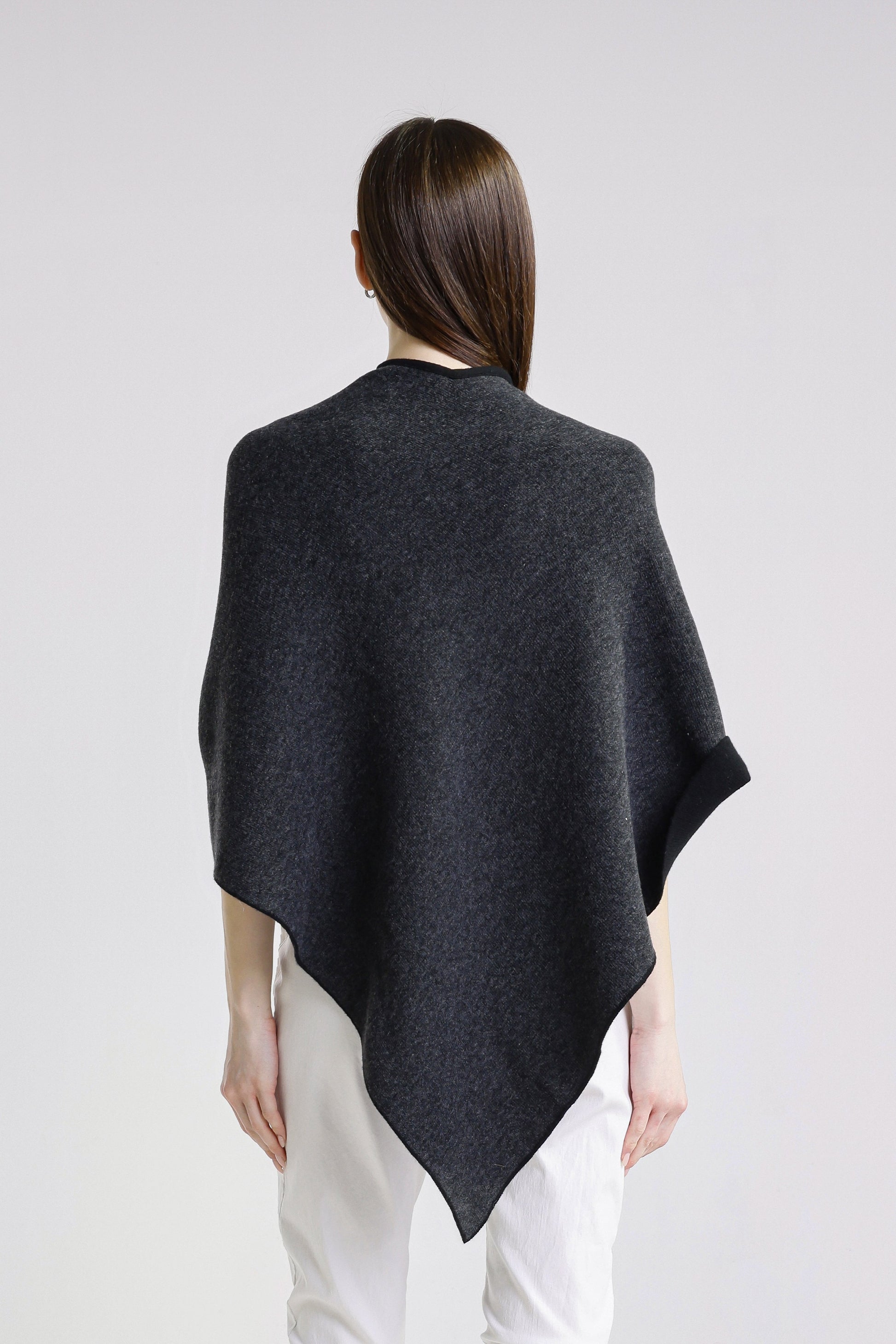 Ellen Merino/Cashmere Reversible Wrap with Loop 062 Black/Coal-6