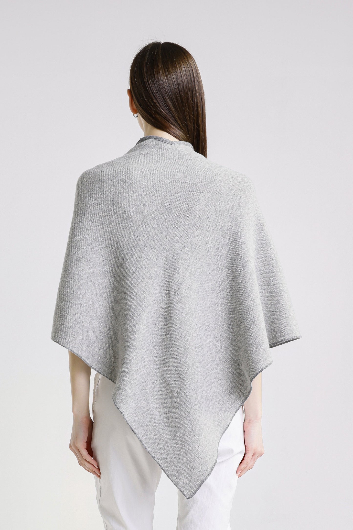 Ellen Merino/Cashmere Reversible Wrap with Loop 095 Dark Gray/Medium Gray-7