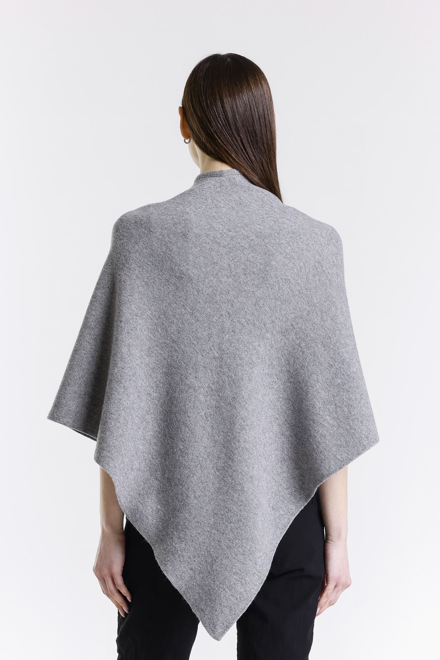 Ellen Merino/Cashmere Reversible Wrap with Loop 095 Dark Gray/Medium Gray-6