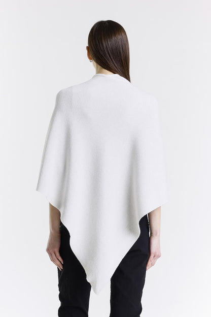 Ellen Merino/Cashmere Reversible Wrap with Loop 125 Cream/Grey-5