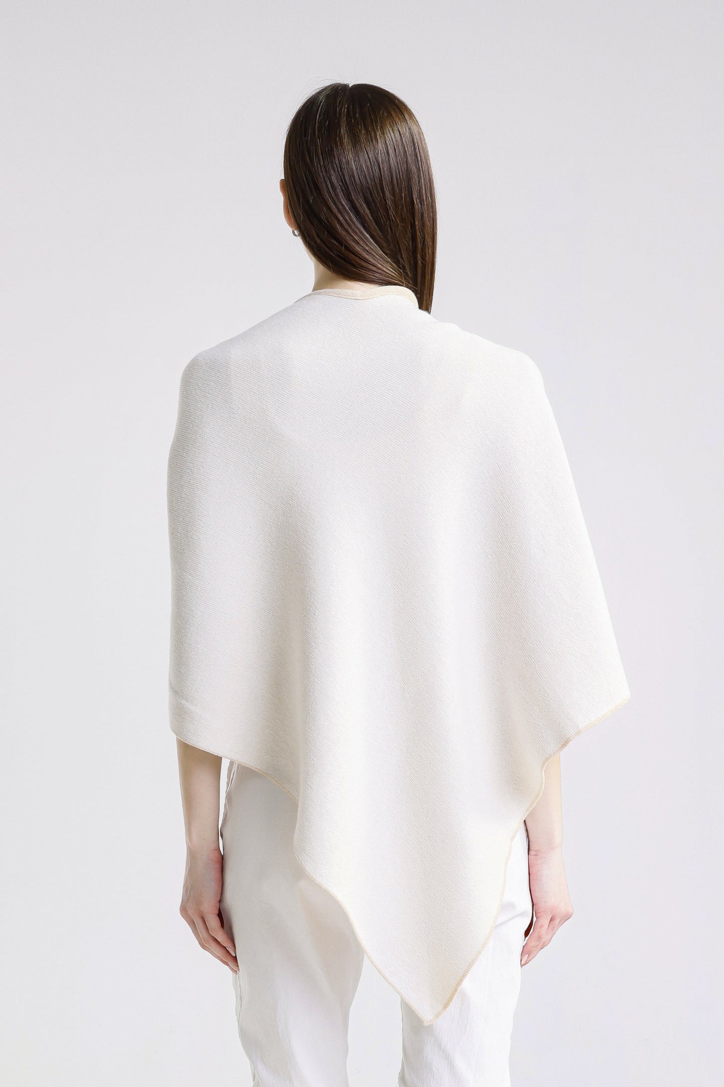 Ellen Merino/Cashmere Reversible Wrap with Loop 291 Beige/Cream-6