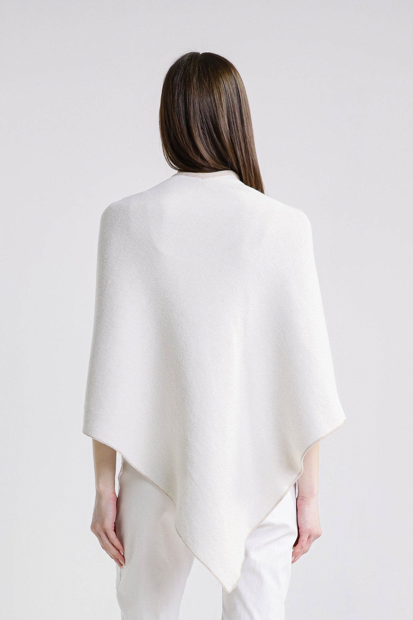 Ellen Merino/Cashmere Reversible Wrap with Loop 298 Taupe/Cream-6