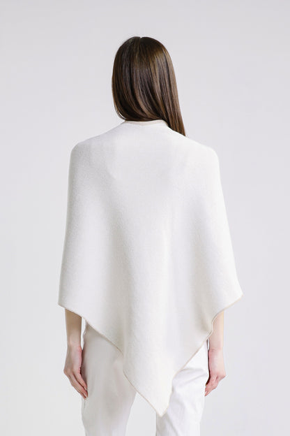 Ellen Merino/Cashmere Reversible Wrap with Loop 298 Taupe/Cream-6