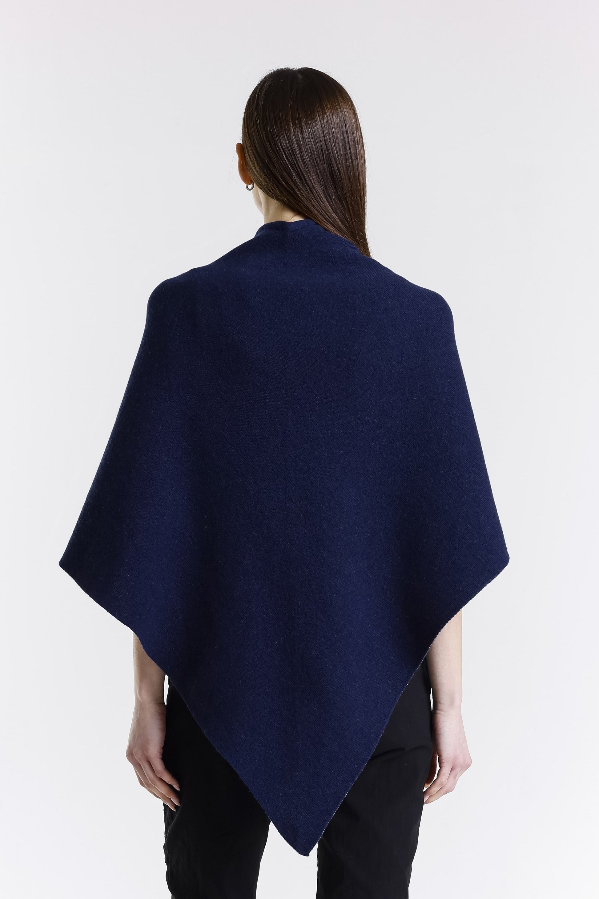 Ellen Merino/Cashmere Reversible Wrap with Loop 419 Navy/Cornflower--5