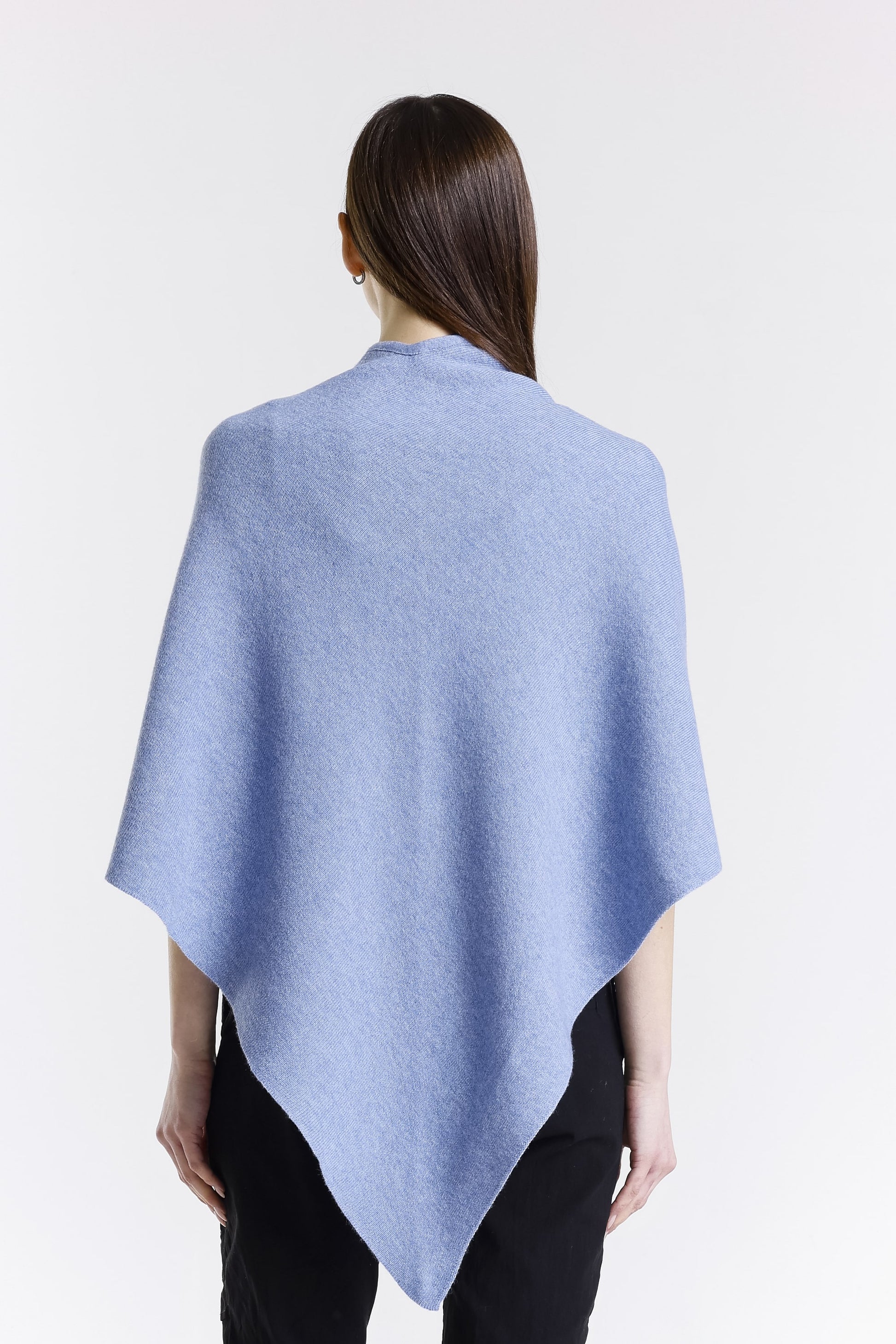 Ellen Merino/Cashmere Reversible Wrap with Loop 469 Cornflower/Cream-5