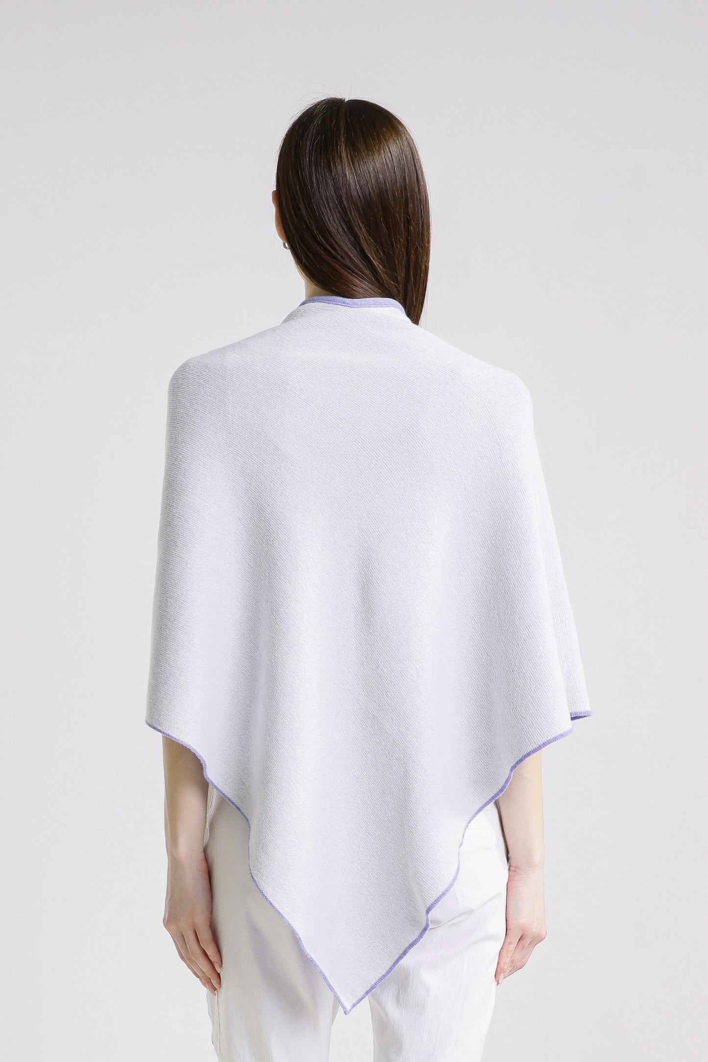 Ellen Merino/Cashmere Reversible Wrap with Loop 537 Lilac/Cream-6