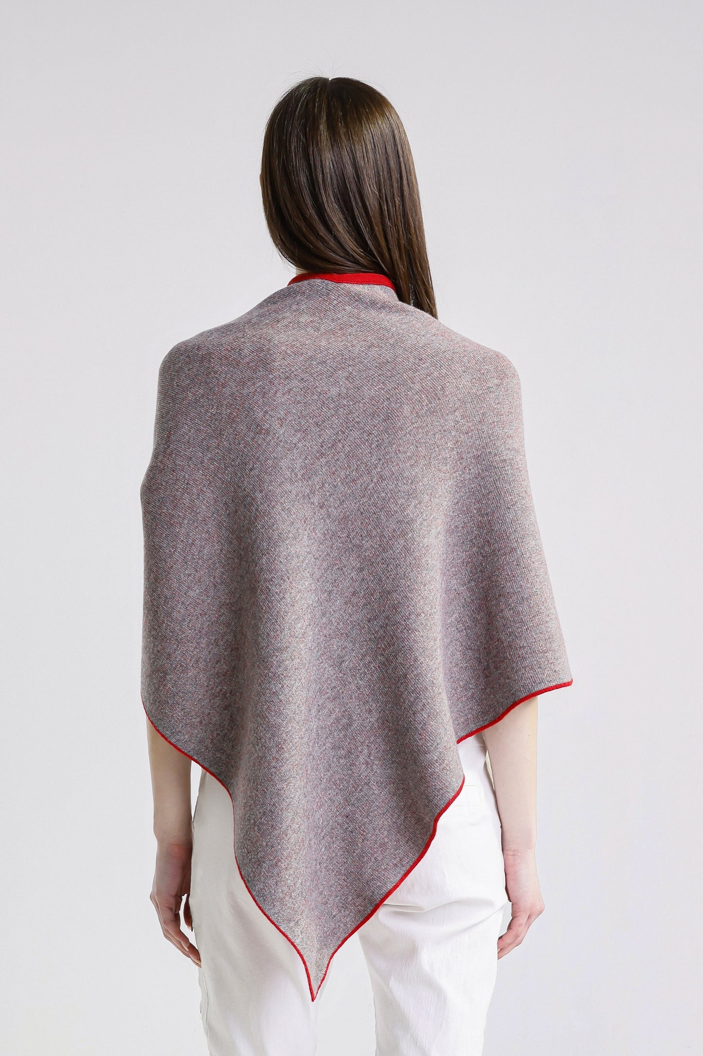 Ellen Merino/Cashmere Reversible Wrap with Loop 632 Red/Gray-6