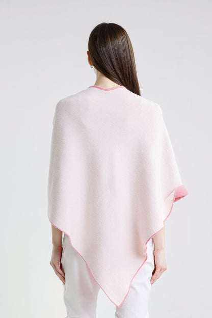 Ellen Merino/Cashmere Reversible Wrap with Loop 659 Pink/Cream-6