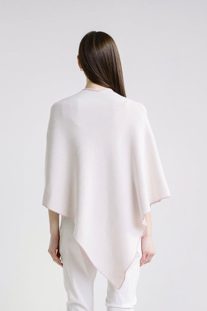 Ellen Merino/Cashmere Reversible Wrap with Loop 952 Rose/Cream-6