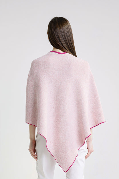 Ellen Merino/Cashmere Reversible Wrap with Loop 954 Peony/Cream-6