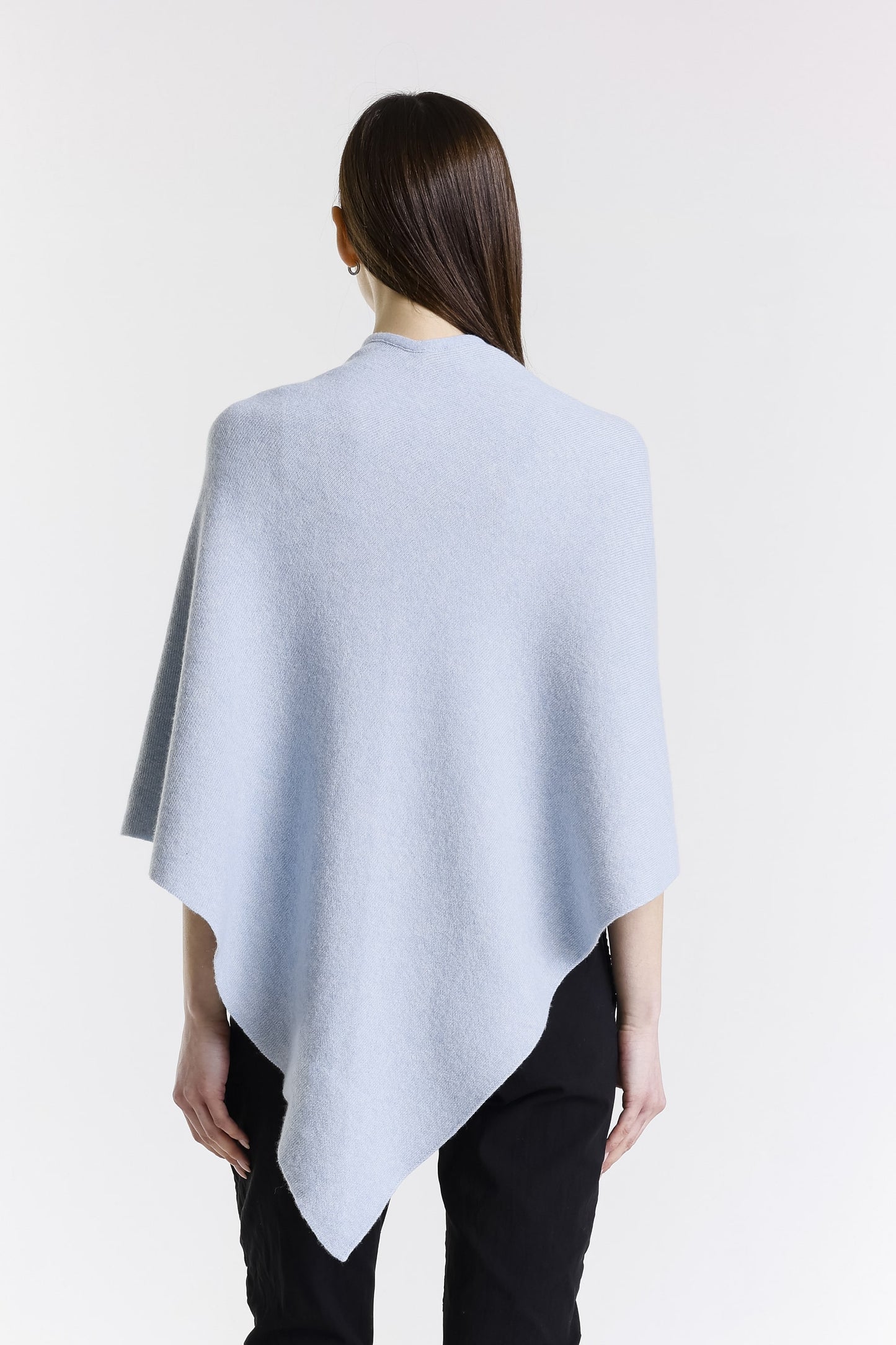 Ellen Merino/Cashmere Reversible Wrap with Loop 966 Sky Blue/Gray-5