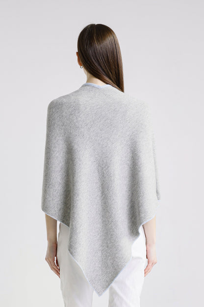 Ellen Merino/Cashmere Reversible Wrap with Loop 966 Sky Blue/Gray-6