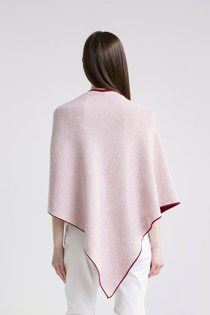 Ellen Merino/Cashmere Reversible Wrap with Loop 631 Burgundy/Cream-6