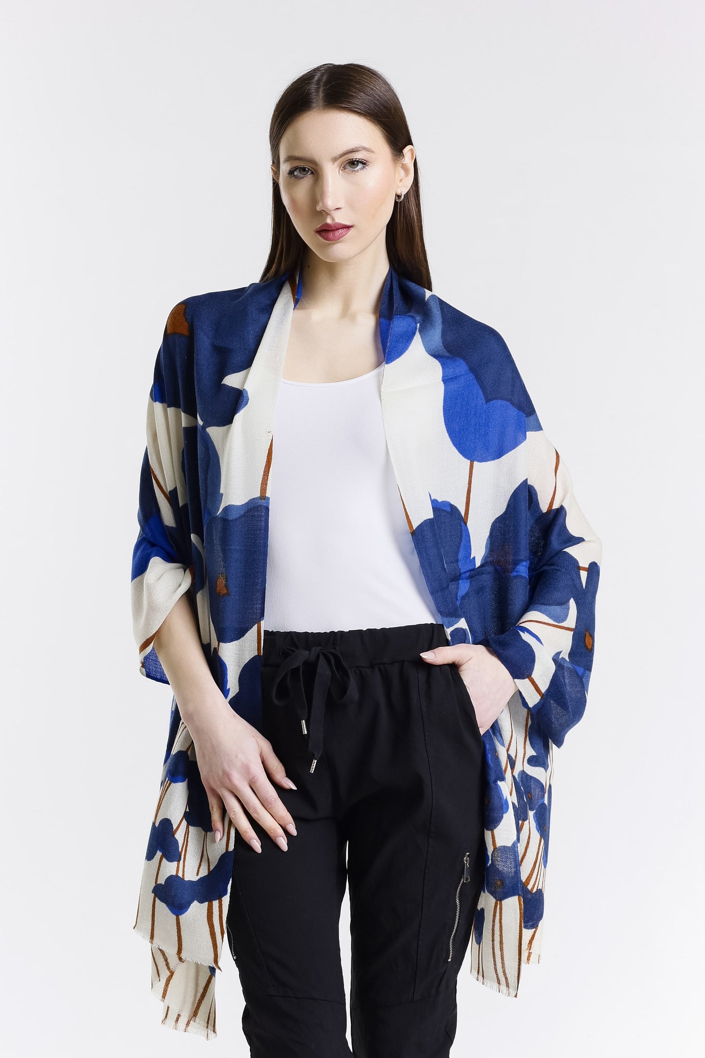 Valentina Hand Painted Premium Cashmere Wrap (W304P) print 13-1