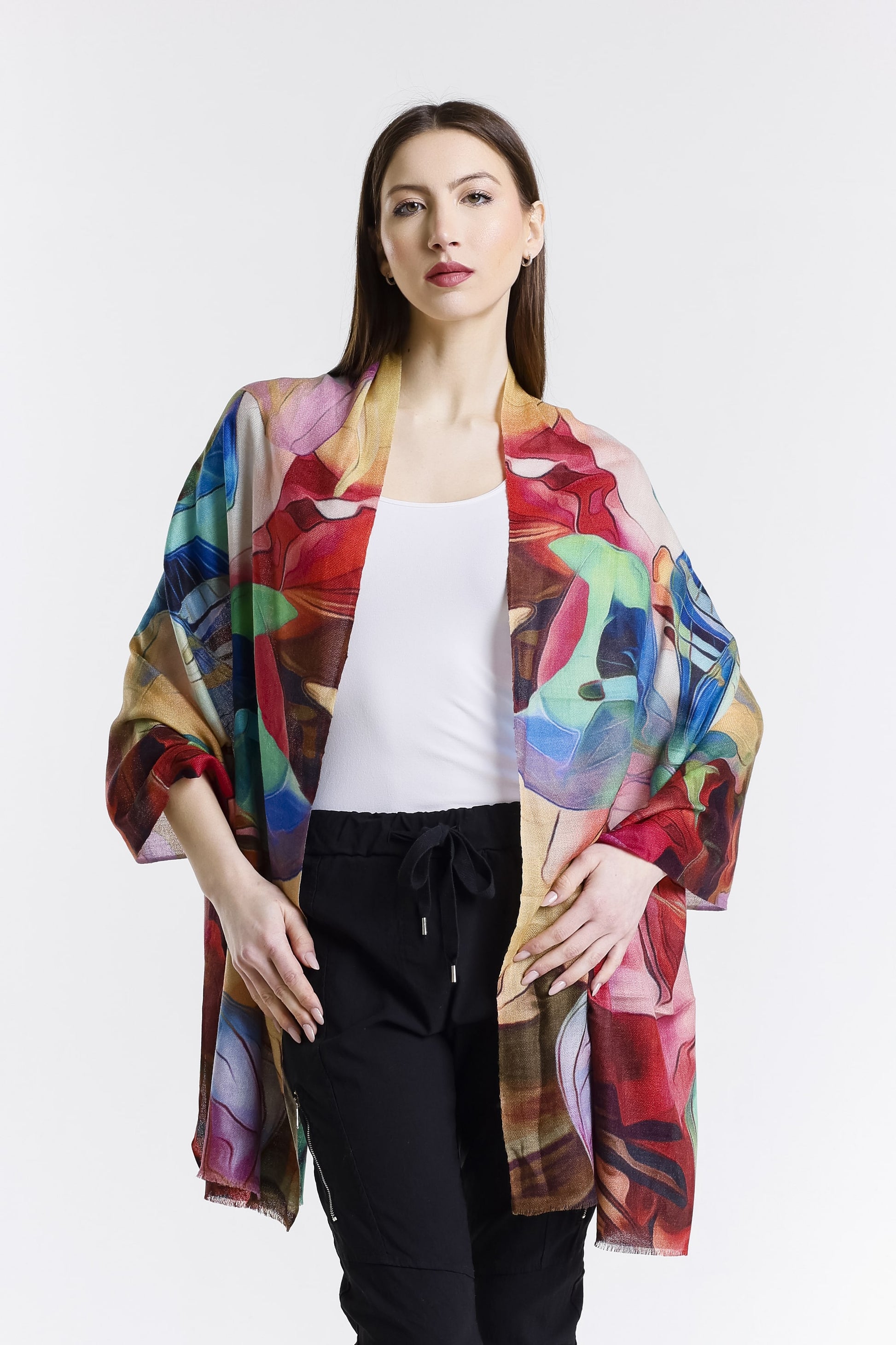 Valentina Hand Painted Premium Cashmere Wrap (W304P) print 14-1
