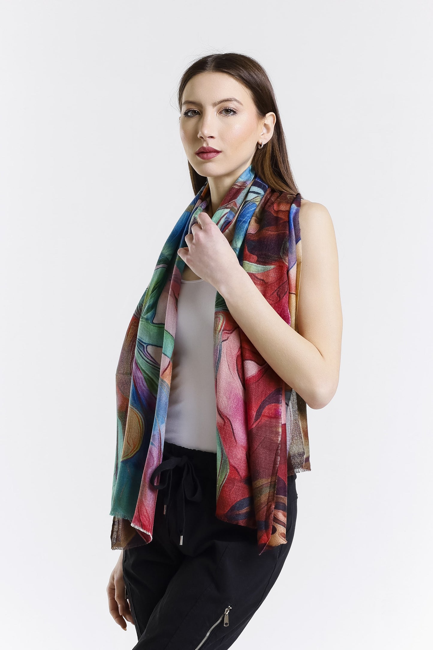 Valentina Hand Painted Premium Cashmere Wrap (W304P) print 14-3