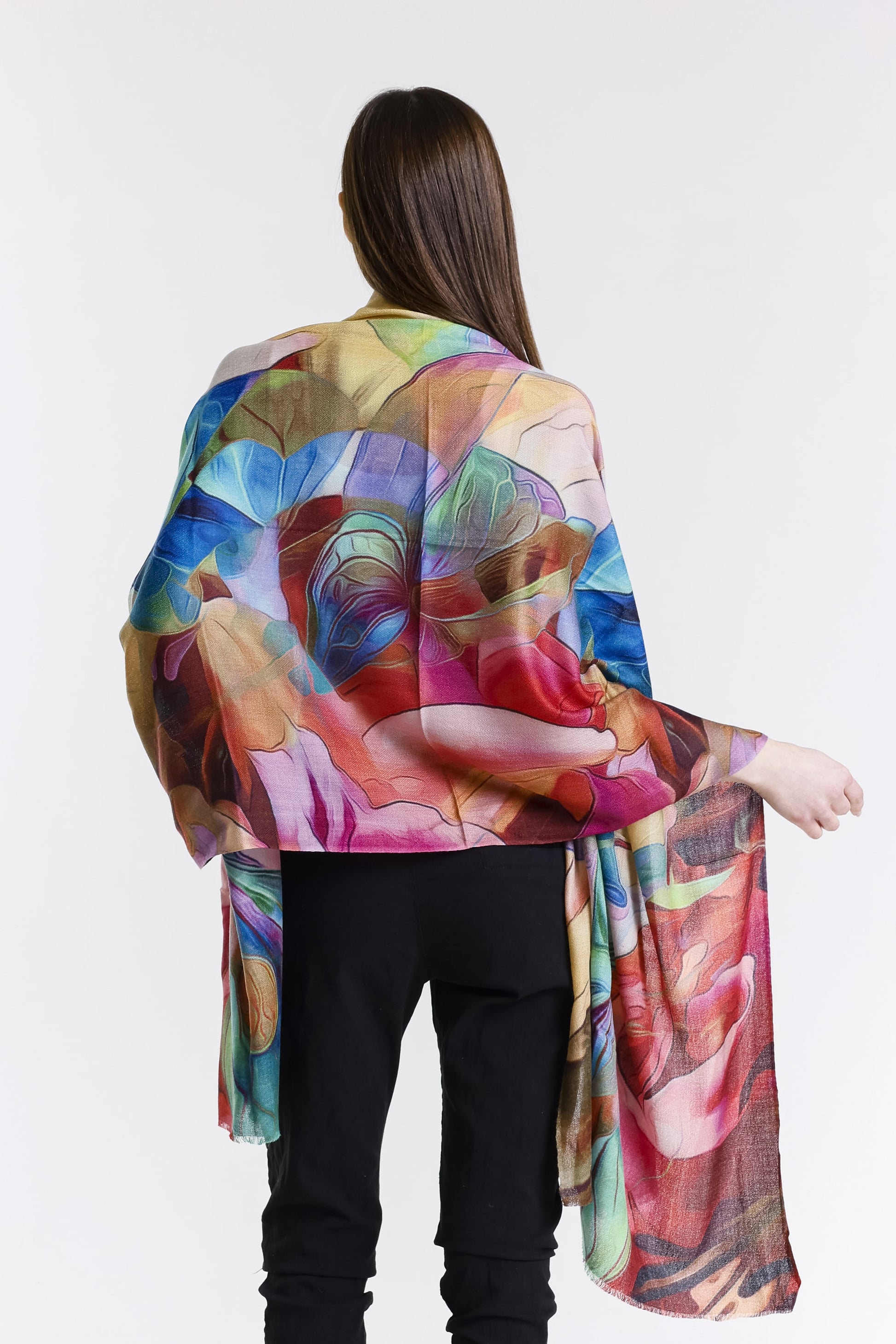 Valentina Hand Painted Premium Cashmere Wrap (W304P) print 14-2