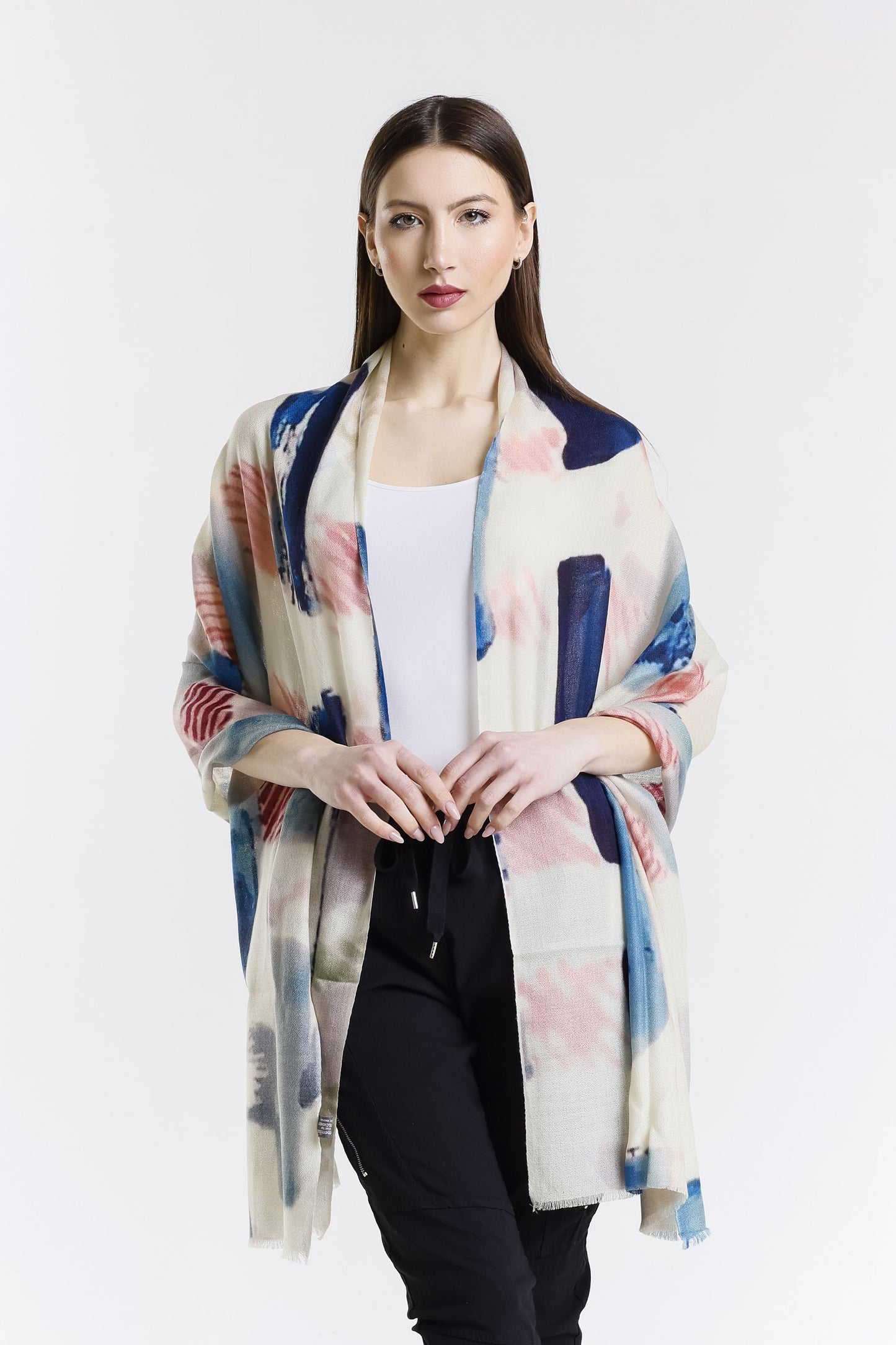 Valentina Hand Painted Premium Cashmere Wrap (W304P) print 17-1
