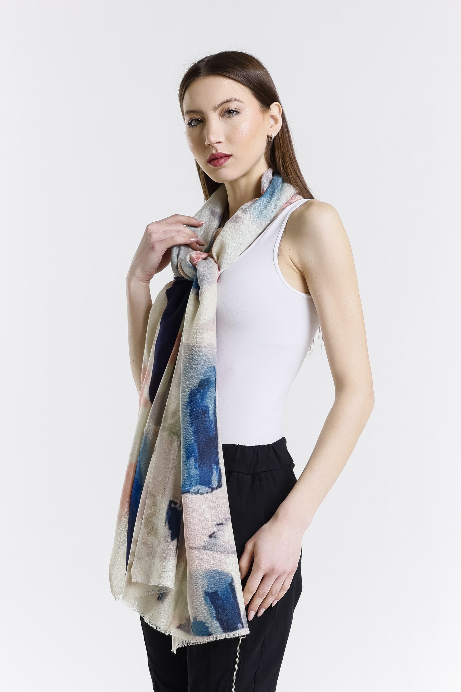 Valentina Hand Painted Premium Cashmere Wrap (W304P) print 17-4