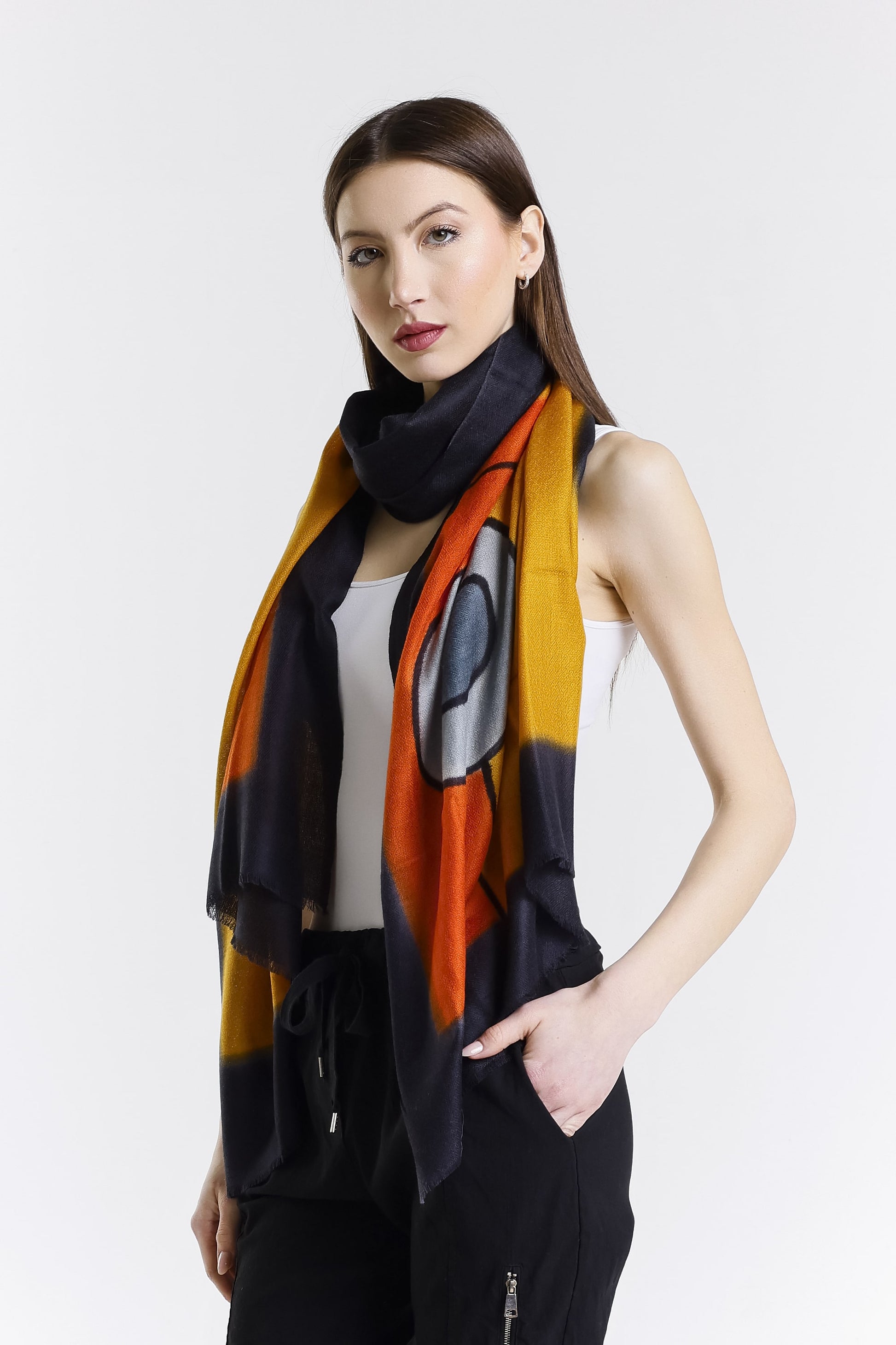 Valentina Hand Painted Premium Cashmere Wrap (W304P) print 18-3