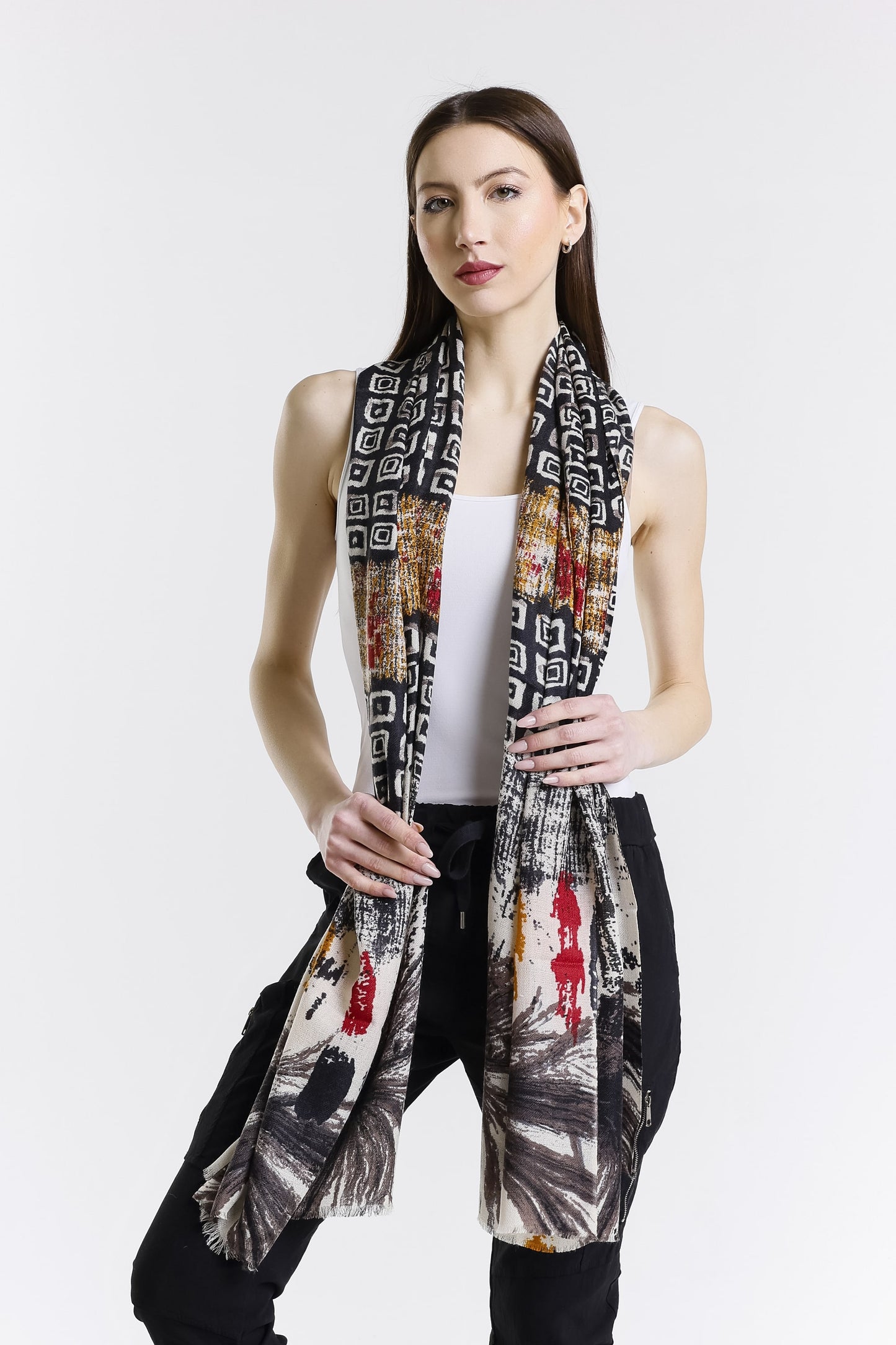 Valentina Hand Painted Premium Cashmere Wrap (W304P) print 19-2