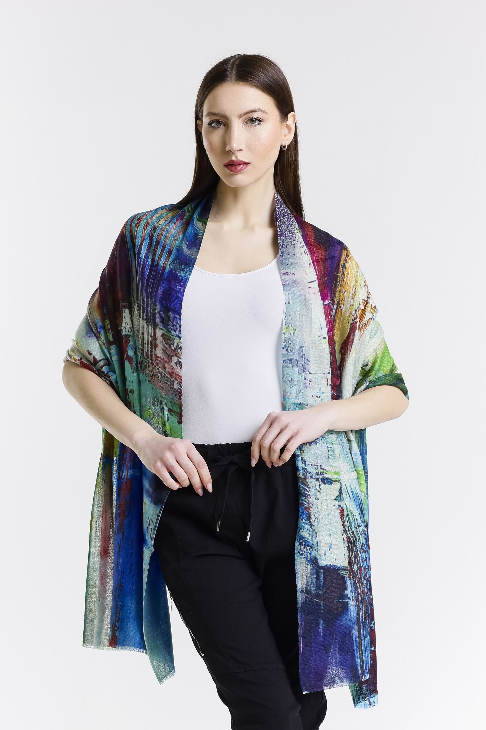 Valentina Hand Painted Premium Cashmere Wrap (W304P) print 20-1