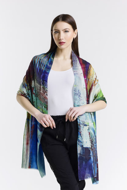 Valentina Hand Painted Premium Cashmere Wrap (W304P) print 20-1