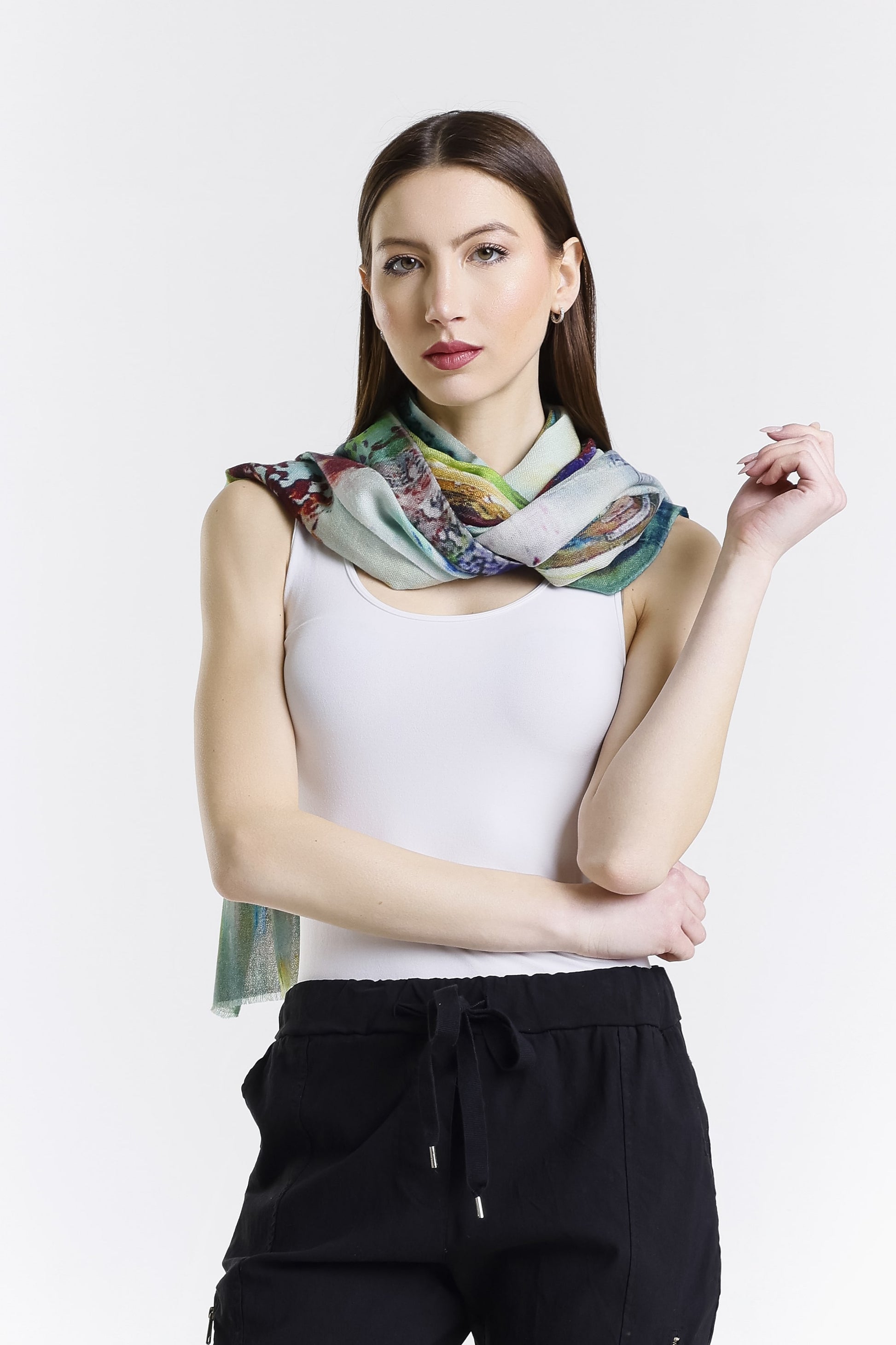 Valentina Hand Painted Premium Cashmere Wrap (W304P) print 20-2