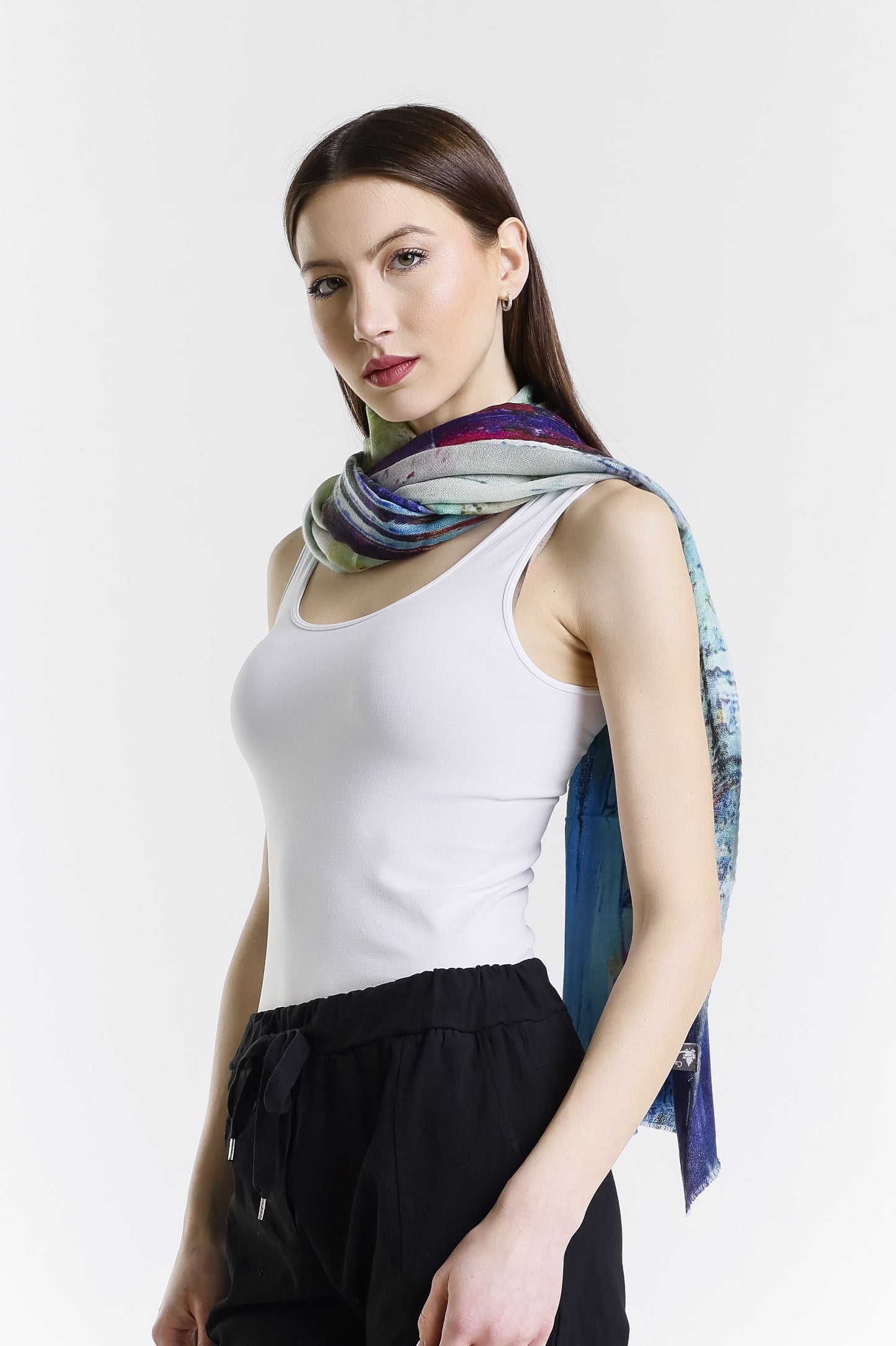 Valentina Hand Painted Premium Cashmere Wrap (W304P) print 20-3