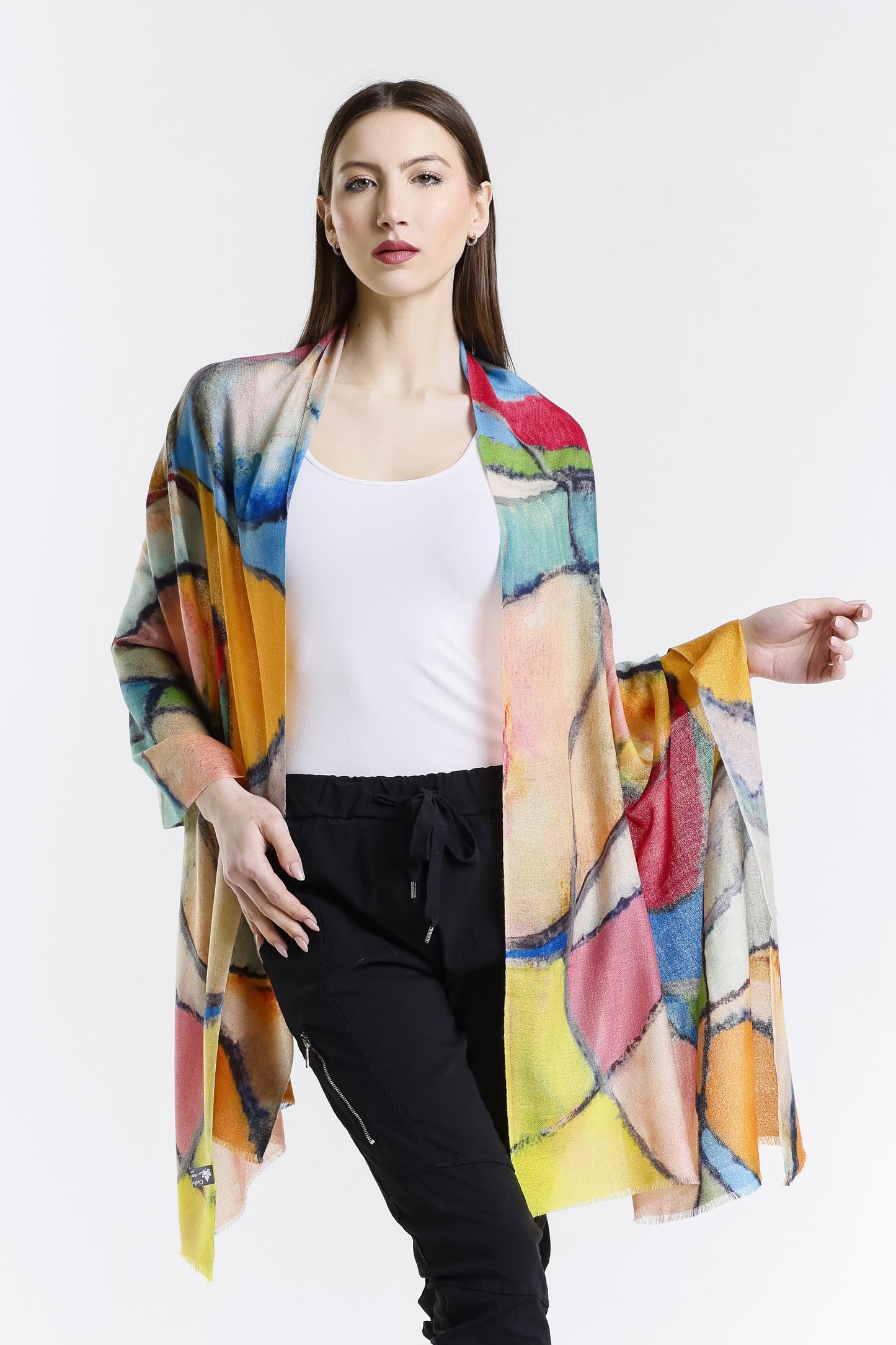 Valentina Hand Painted Premium Cashmere Wrap (W304P) print 21-1