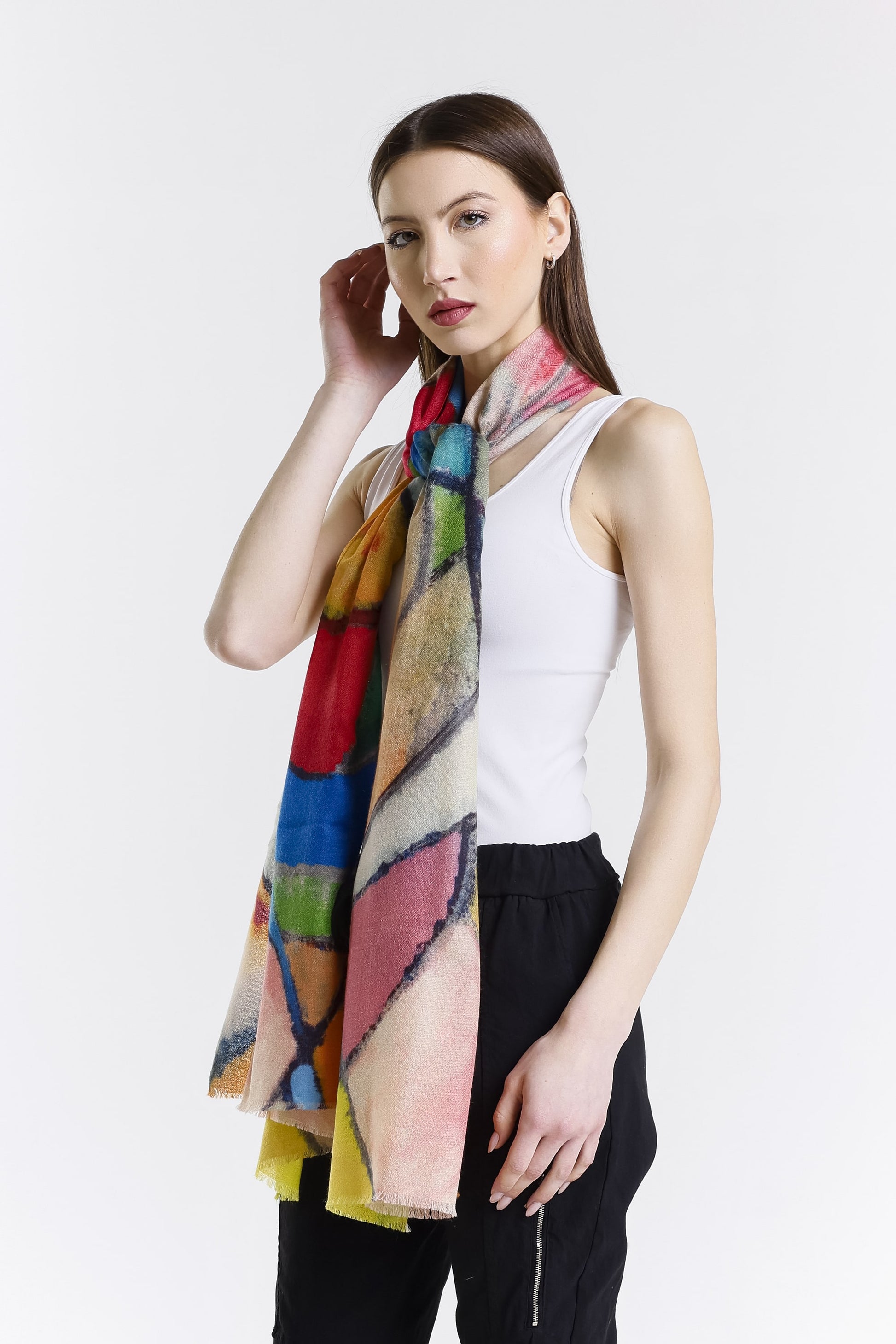 Valentina Hand Painted Premium Cashmere Wrap (W304P) print 21-4
