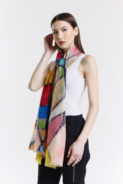 Valentina Hand Painted Premium Cashmere Wrap (W304P) print 21-4
