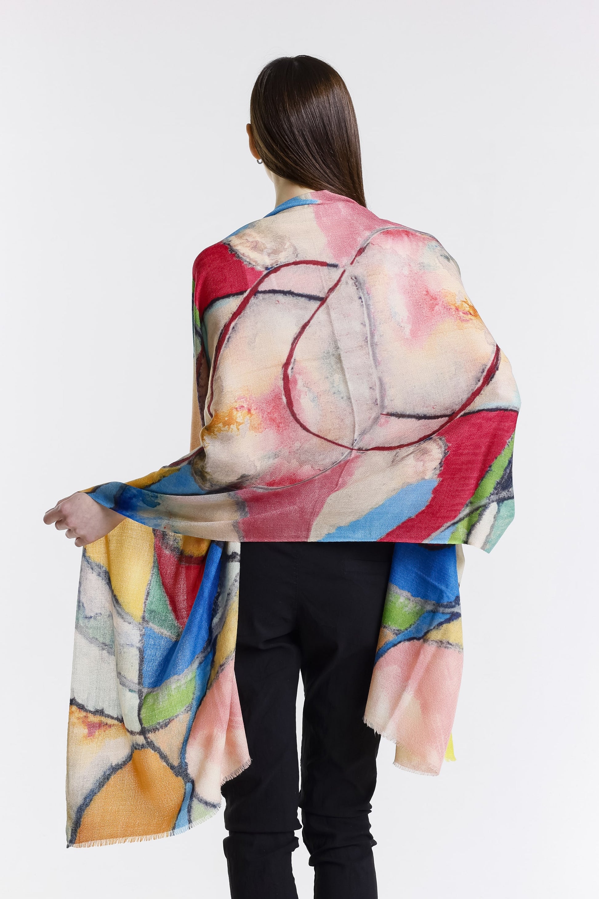 Valentina Hand Painted Premium Cashmere Wrap (W304P) print 21-2