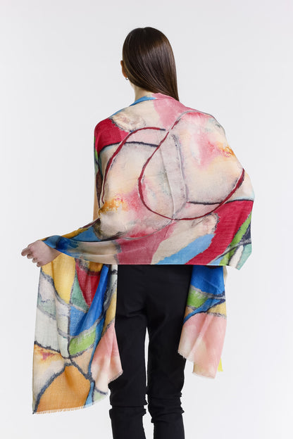 Valentina Hand Painted Premium Cashmere Wrap (W304P) print 21-2