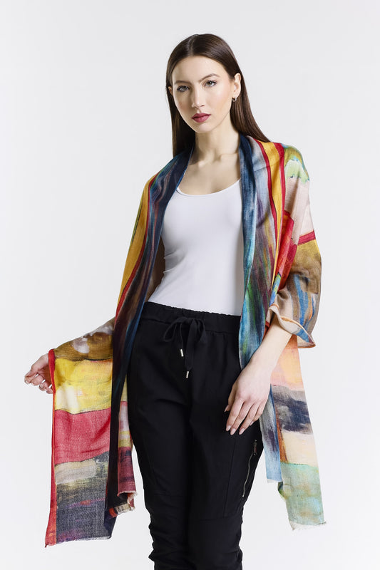 Valentina Hand Painted Premium Cashmere Wrap (W304P) print 22-1