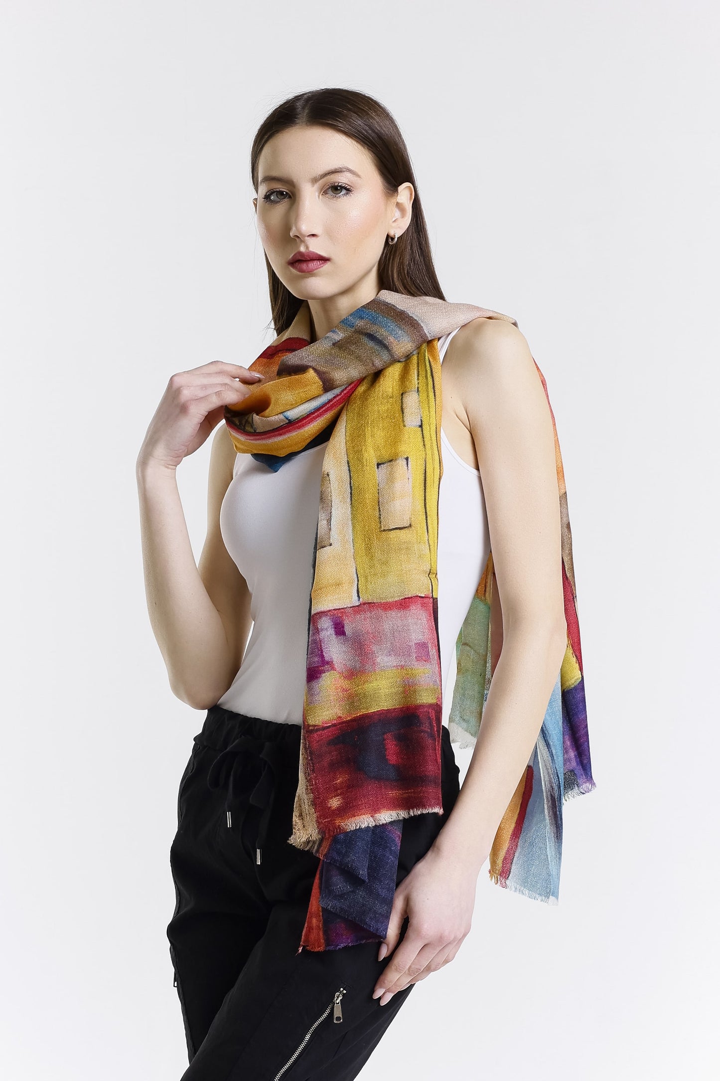 Valentina Hand Painted Premium Cashmere Wrap (W304P) print 22-3