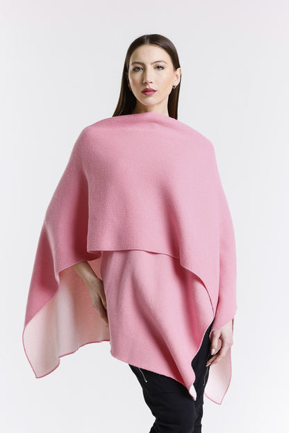 Kiersten Merino/Cashmere Reversible Wrap 659 Pink/Cream-3
