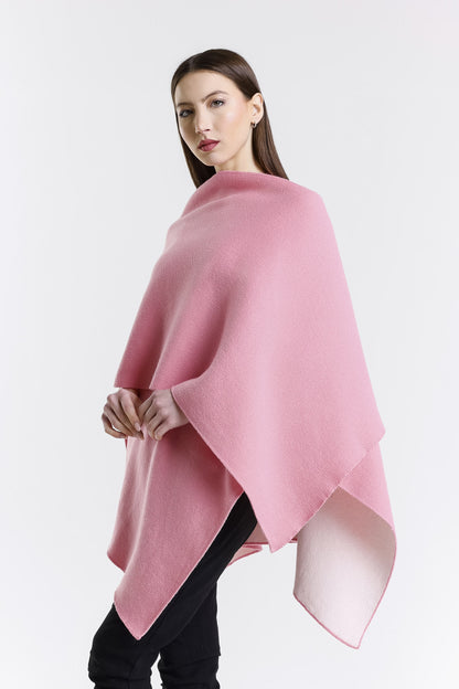 Kiersten Merino/Cashmere Reversible Wrap 659 Pink/Cream-5