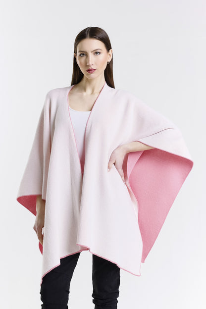 Kiersten Merino/Cashmere Reversible Wrap 659 Pink/Cream-2