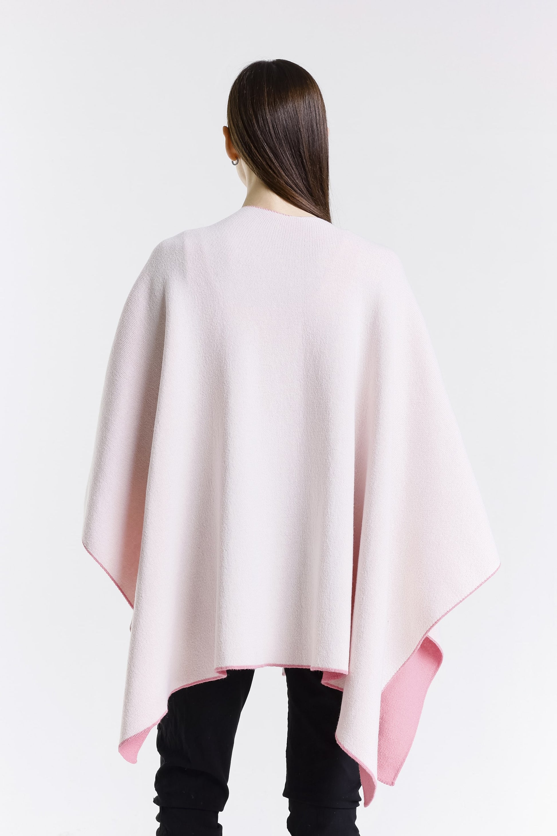 Kiersten Merino/Cashmere Reversible Wrap 659 Pink/Cream-8