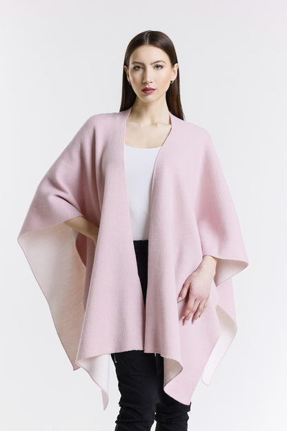 Kiersten Merino/Cashmere Reversible Wrap 952 Rose/Cream-1