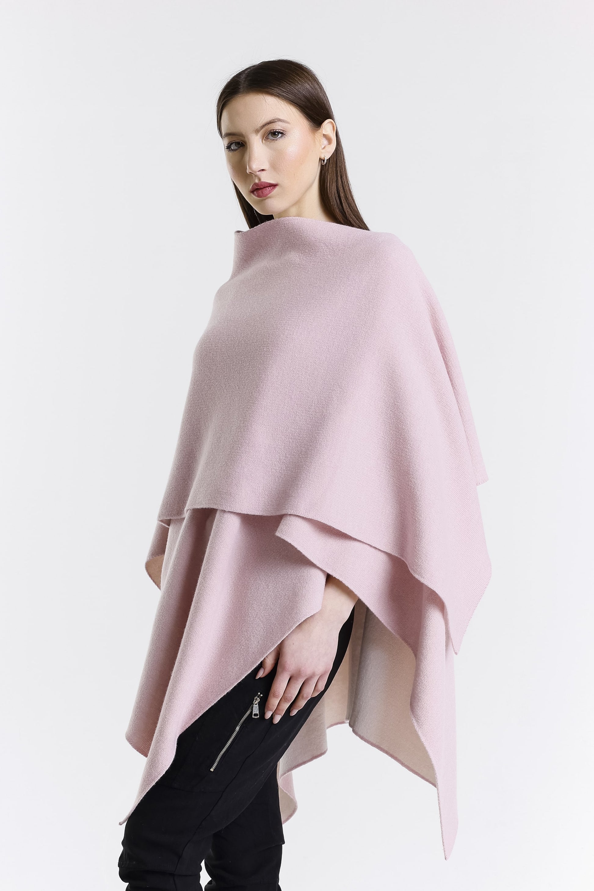 Kiersten Merino/Cashmere Reversible Wrap 952 Rose/Cream-5
